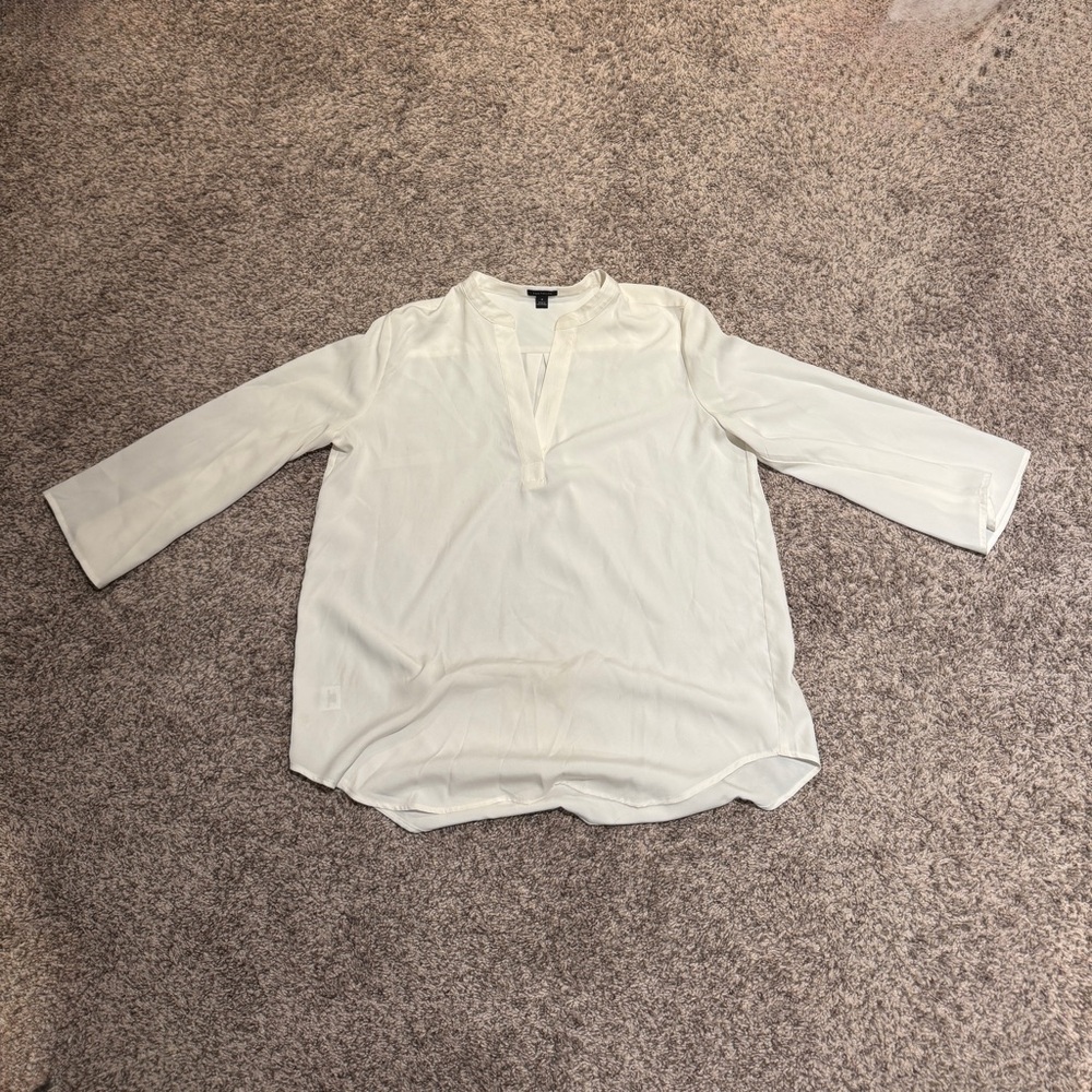 Ann Taylor White Tunic Blouse
